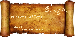 Burgert Örsi névjegykártya